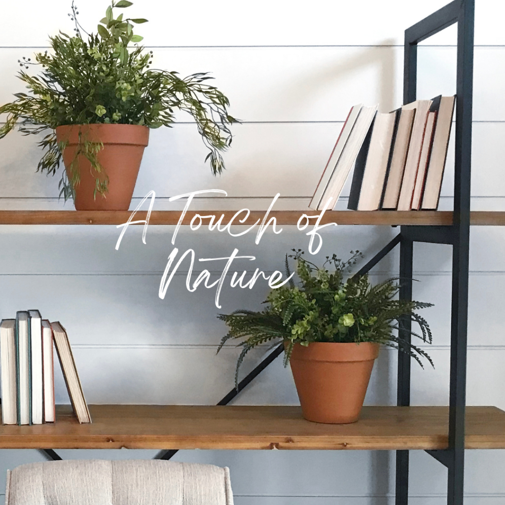 bookshelf styling tips - organic elements