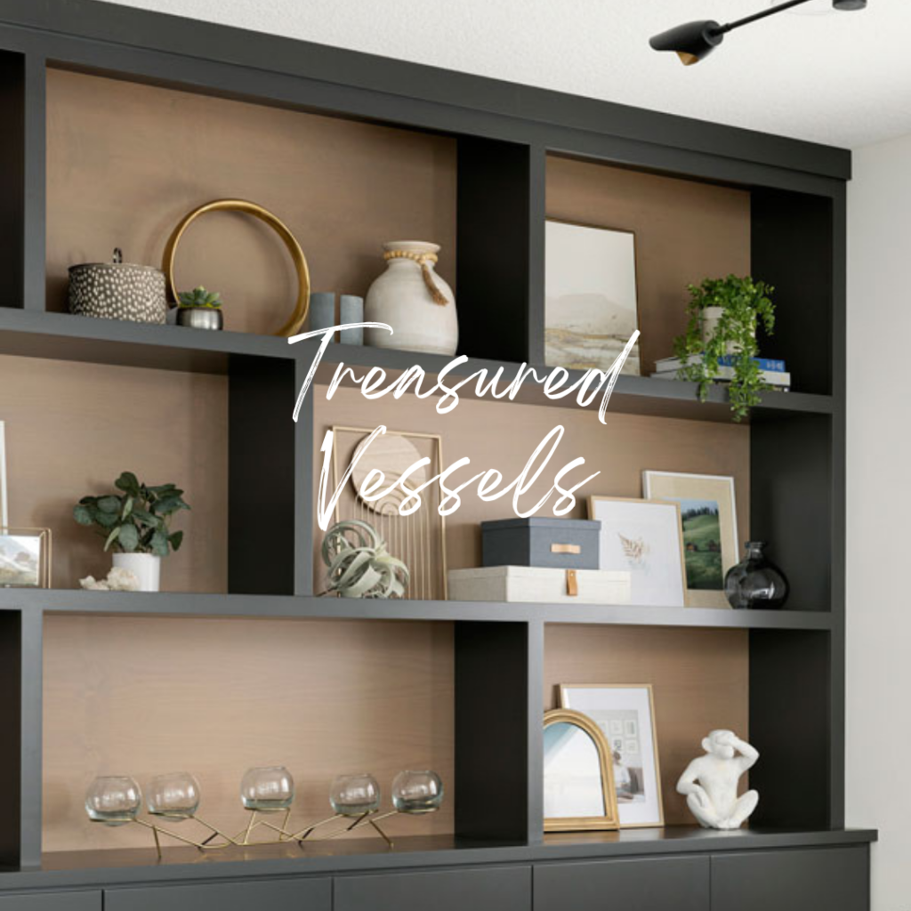 Bookshelf Styling Tips - vessels and vases